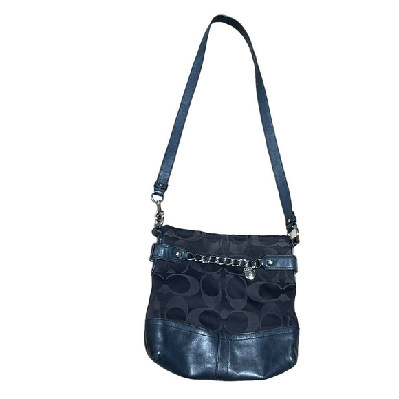 Coach Signature Optic Logo Chain Duffle Shoulder Bag Purse 19730 - Picture 1 of 16